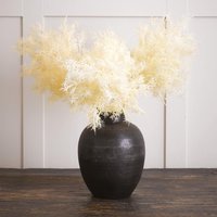 Artificial Single Tall Ivory Flowering Smoke Bush Spray Stem L86cm - White