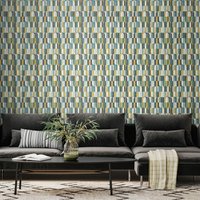 Building Blocks Wallpaper - Petrol Mix