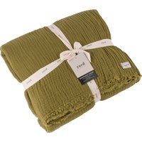 Lark Muslin Cotton Throw - Khaki / 260cm
