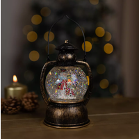 Christmas Snowman Snow Globe Decoration - Bronze Effect