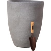 Volcanic Grey Stone Effect Resin Cylindrical Planter - Grey