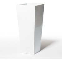 Dipped White Gloss Flared Square Zinc Galvanised Planter - White