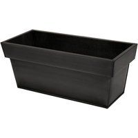 Zinc Edge Pewter Trough Garden Planter - Black / 12l
