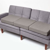 Quilted Cotton 3 Seater Orthopaedic Booster Cushion Cover - Grey