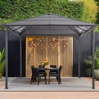 3m x 3m Outdoor Aluminium Gazebo with Roof Garden Pergola - Anthracite