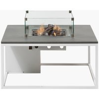 Cosiloft 100cm Garden Fire Pit Table - Grey / AluminiumGlassWood