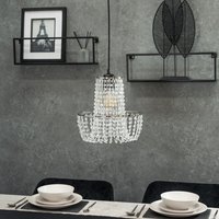 Tegan Jewel Droplet Ceiling Pendant Light Shade and LED Bulb - Silver