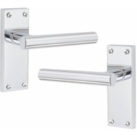 6 Pairs Victorian Straight T-Bar Door Latch Handles - Polished Chrome