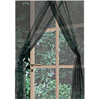 Fly Door Screen Self Adhesive Mesh Netting Set of 2 - Black