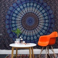 Double Cotton Bedspread Wall Hanging Circle of Ages MultiColorColor - Multicolor