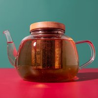 La Cafetire 'Rialto' 4 Cup Glass Teapot Infuser with Filter and Lid, 1.2L - Clear
