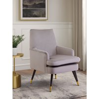 Loretta Mink Velvet Accent Chair With Wooden legs - Brown