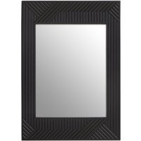 Barn Antique Wood Effect Wall Mirror - Black