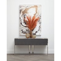 Genoa Grey Gloss Finish Console Table - Silver