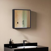 Nicolette Cut Out Design Silver Wall Mirror - Black