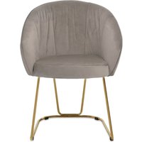 Veneto Mink Velvet Curved Dining Chair - Brown