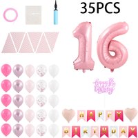 Lifeideas 35-Piece 16th Birthday Balloon Decorations Set - Pink