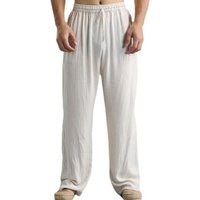 Men's Loose Breathable Trousers - White / XL