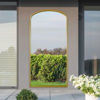 Angustus Metal Outdoor Arched Garden Wall Mirror 170cm - Gold