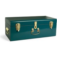 Metal Storage Trunk with Lockable Lid - Teal