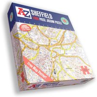 Great Britain A Z Map of Sheffield 1000 Piece Jigsaw Puzzle Exclusive - Neutral