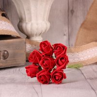 Bunch of 8 Foam Tea Rose Buds - Red