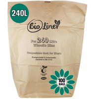240L Paper Compostable Kerbside Caddy Liners - 10 Bags - 100 Bags / 100