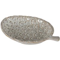 Four Candle Alora Ceramic Pinecone Medium Dish in Natural