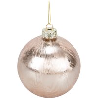 , Iced Blush Glass Bauble - Pink , Iced Blush Glass Bauble - Pink