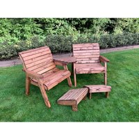 Charles Taylor Grand Twin Companion Set Angled with Footstools - Brown