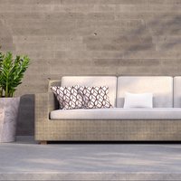 Tiled Geometrics Outdoor Cushion - Brown / 60cm