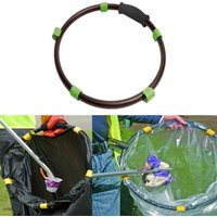 Handy Hoop Ring Sack Bin Refuse Bag Holder With Handle - Black