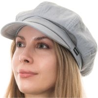 Denim Baker Boy Cap Light Grey Washed Denim - Light Grey