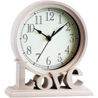 Table Clock Vintage Love Non Ticking Desk Clock Retro Mantel Clocks Blush - Blush