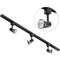 1m Track Light Kit with Harlem Spotlight Heads and LED Bulbs - Black / 3