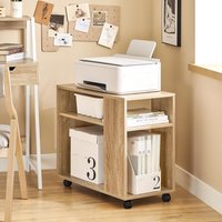 Side Table with Storage Shelves - Brown