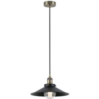 Marlin 1 Light Dome Ceiling Pendant with Shade - Black