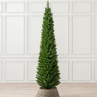 Pencil Christmas Tree with Green Spruce Pine - Green / 7ft