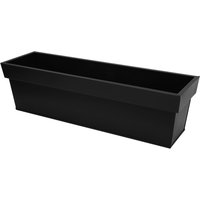Black Zinc Edge Trough Outdoor Planter - Black / 12l