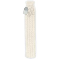 Cable Knitted Long Hot Water Bottle - Cream