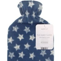 Hot Water Bottle with Super Soft Fleece Cover - Blue / RubberPolyester / Stars