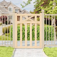 Outdoor Timber Single Crosshead Garden Gate - Wood / 90cm / 120cm