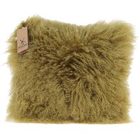 Tibetan Sheepskin Cushion - Straw Yellow