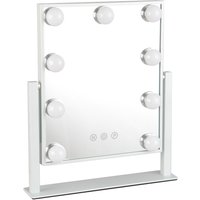 Hollywood Mirror For Dressing Table With 9 LED Bulbs - White