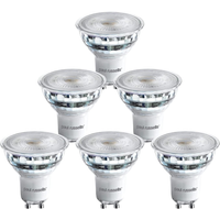 4.5W LED GU10,Glass, 480lm, 38 Degree, Dimmable, 2700K - Warm White / 6