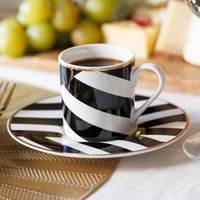 Luxe Deco Espresso Cups and Saucers, Set of 2, 100ml - Assorted