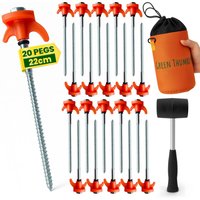 Heavy Duty Camping Pegs - Orange / 22cm