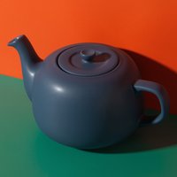 La Cafetire Classic 6 Cup Ceramic Teapot, 1.5L Navy Teapot, Non-Drip Spout - Blue