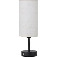 Modern Round Table Lamp with Remote Control - White and Black