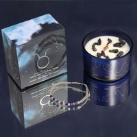 Zodiac Crystal Candle Gemstone Bracelet for Taurus Forest Emerald - Blue